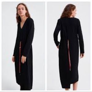 Zara black midi dress with cord belt. 5189/157/800